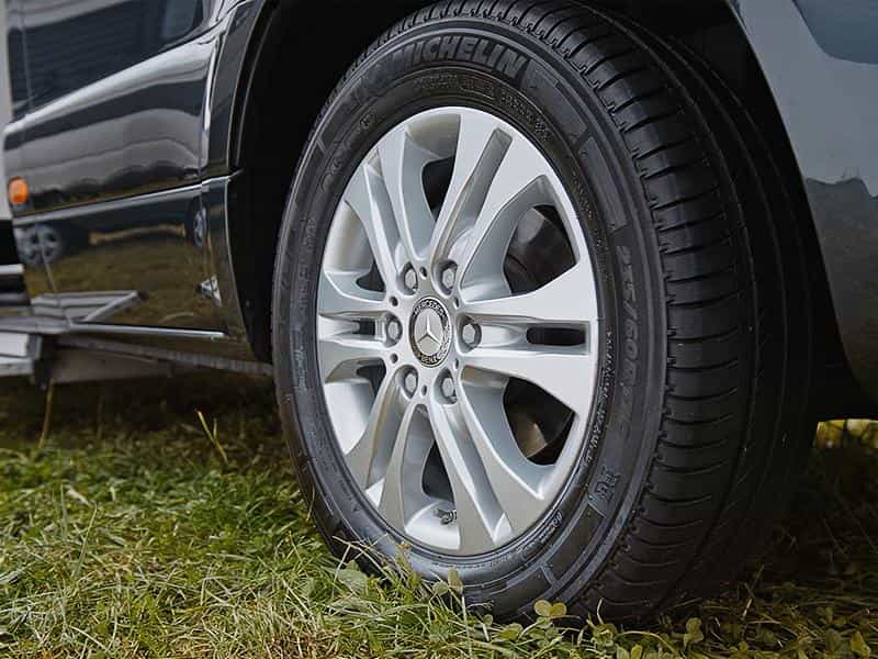 Close up of a tire